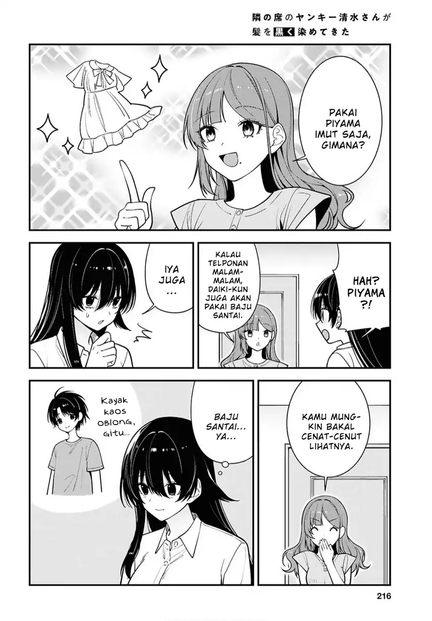 Tonari no Seki no Yankee Shimizu-san ga Kami o Kuroku Sometekita Chapter 17 - Halaman 18